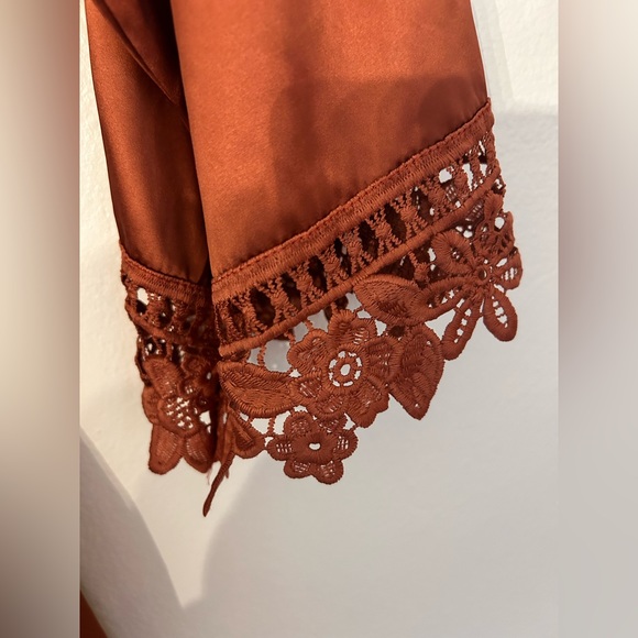 Satin Robe - Rust - Picture 2 of 4